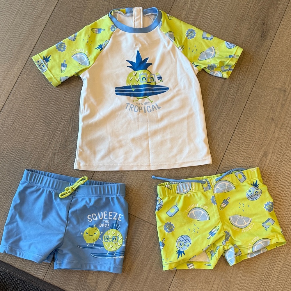 Toddler Tropical Swim Set - Top and two bottoms Size 24 months